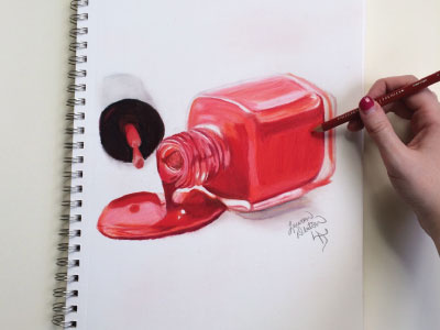 Nail Polish Drawing art colored pencil drawing illustration nail polish prisma color sketch