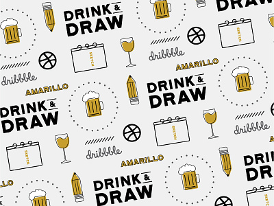Drink & Draw amarillo amarillo texas beer draw dribbble dribbble meet drink pattern sketch wine
