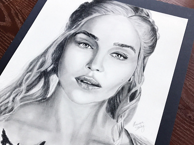 Mother of Dragons - Charcoal Drawing charcoal daenerys targaryen dany dragon queen drawing game of thrones got khaleesi mother of dragons portrait