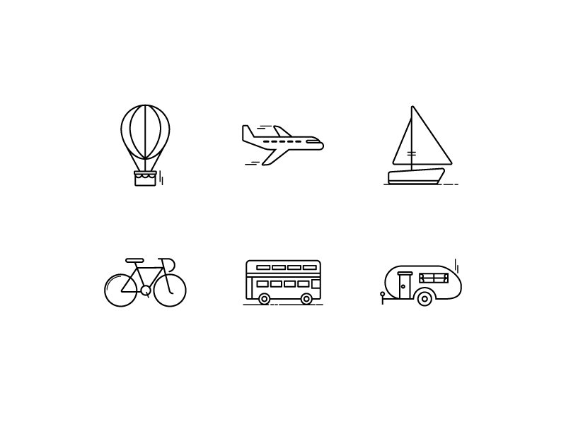 Travel Icon Set adventure icon set iconography landmarks travel travel essentials weather