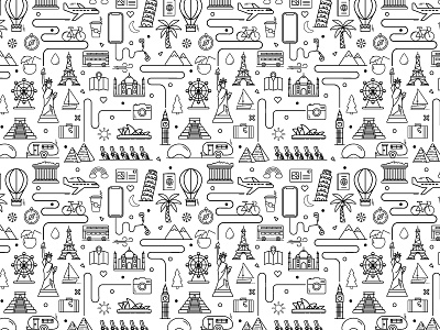 Travel Icon Pattern