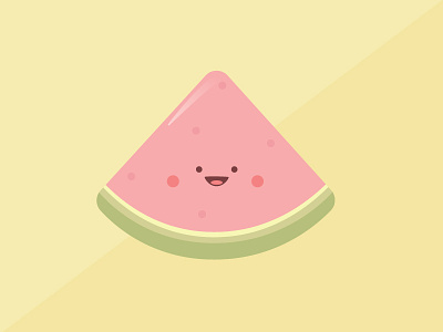 Smiling Watermelon cartoon character cute food food icons fruit happy icon illustration minimal shapes simple simple design smiling fruit smiling watermelon summer watermelon