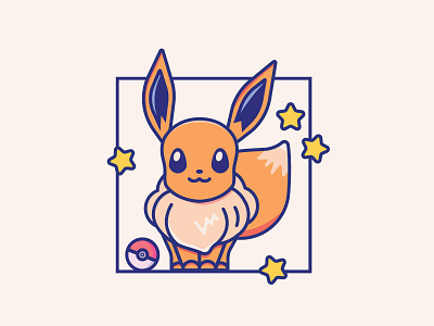 Eevee - 10/30 2d animal cartoon chapes character characterdesign color creative eevee fan art icon iconography illustration minimal pokemon pokemon go videogame