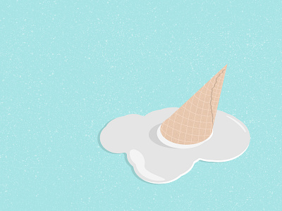 Monday Mood - 28/30 2d daily design design design challenge dessert dropped ice cream food ice cream ice cream cone illustration minimal minimalism mood sad texture