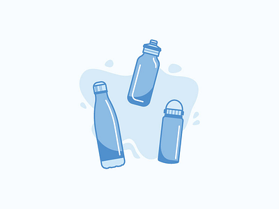 Water Bottles - 29/30 2d blue color flat icon icon design iconography illustration minimal water water bottle
