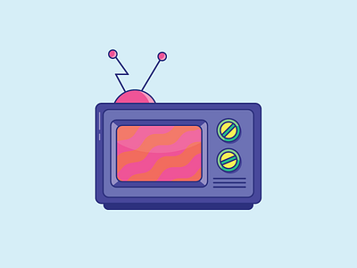 Inktober Day 2 | Mindless 2d color design entertainment flat illustration inktober mindless old old tv tv vectober vector vector illustration vintage