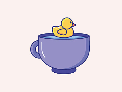 Inktober Day 18 | Misfit coffee cup cup cute daily challenge duck icon icon design inktober misfit rubber duck swim vectober