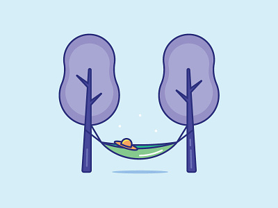 Inktober Day 19 | Sling 2d color creative flat hammock icon icon design icon designs inktober nature relax sling trees vectober