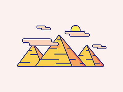 Inktober Day 23 | Ancient ancient ancient egypt clouds color cute icon icon design illustration inktober pyramids travel triangles vectober