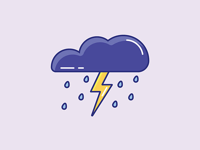 Inktober Day 26 | Dark cloud color dark design icon inktober lightning rain storm vectober