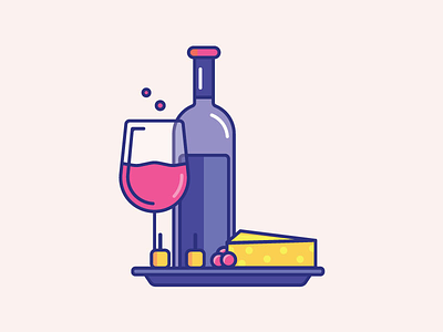 Inktober Day 31 | Ripe challenge cheese color cute design icon inktober vectober wine wine and cheese