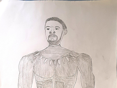 T_Challa_Black Panther Character Life Drawing-Andre Minott illustration