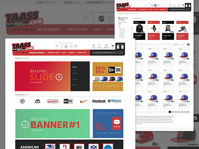 the all american sports store screendesign