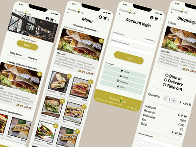 Dandelion Cafe mobile screens app app design branding design logo product design ui uidesign userexperience userinterface ux uxdesign