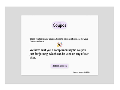 Redeem coupon