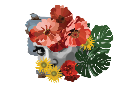 Floral collage design graphic design illustration vector
