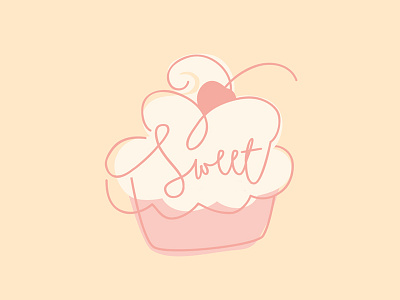Something Sweet cupcake illustration logo logo design mississippi