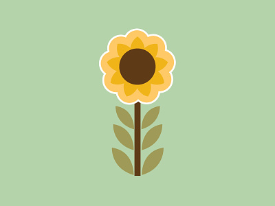 Sunflower flat flower icon lapel pin logo sunflower