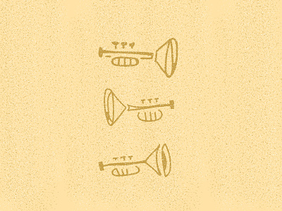 Trumpet Study icon illustration jazz line art lines new orleans trumpet