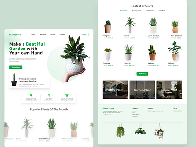 Plant Store Web Landing Page ui Design app design figma ui ux