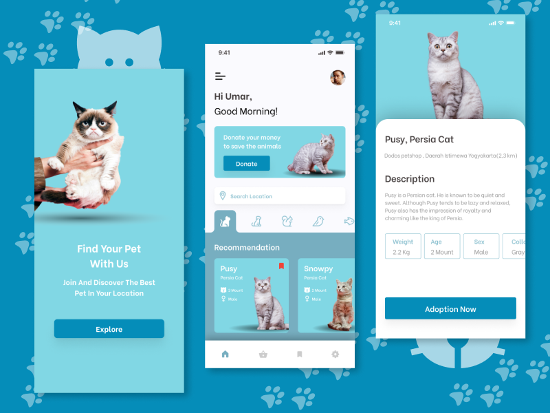 Adoption Pet Shop Application by MarDesign on Dribbble