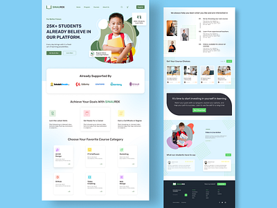 Online Study Course Web Landing Page design ui