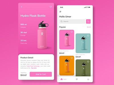 Bottle App Design app design figma ui ux