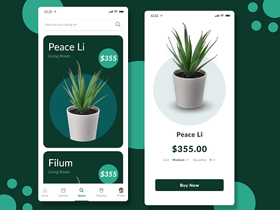 Plant Store Mobile app design figma ui ux