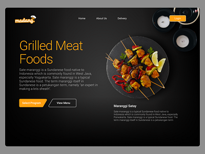 Landing Page Madang Food Delivery app design figma graphic design motion graphics ui ux