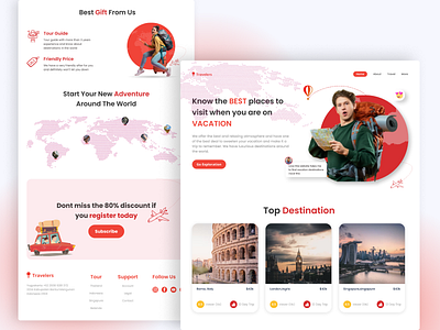 Travels Agency landing page Design app design ui
