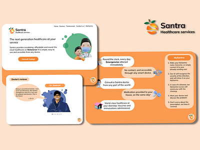 Santra Healthcare Services app branding design digital product healthcare icon illustration logo product product management ui ux vector website website design