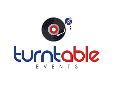 Turntable Events Logo brand logo silhouette text and emblem