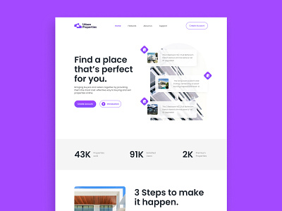 Urban Properties Web Design - Landing Page app branding design agency design studio landing page landing page design properties real estate ui ui ux ux web design web development website design