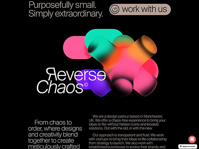 Reverse Chaos branding clean design framer illustration logo ui webflow website