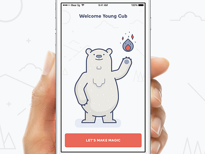 Bearcub app clean design fffabs illustrations ios iphone mikleo