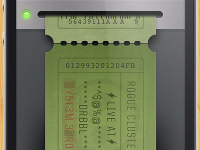 iPhone ticket 2012 iphone led metal paper resolution texture ticket ui ux