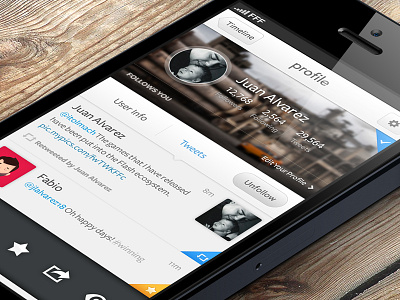 Profile view accounts clean experiment feeds ios rss simple slider twitter ui ux