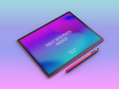 Tablet With Pencil Mockup ipad mockup pencil photoshop tablet
