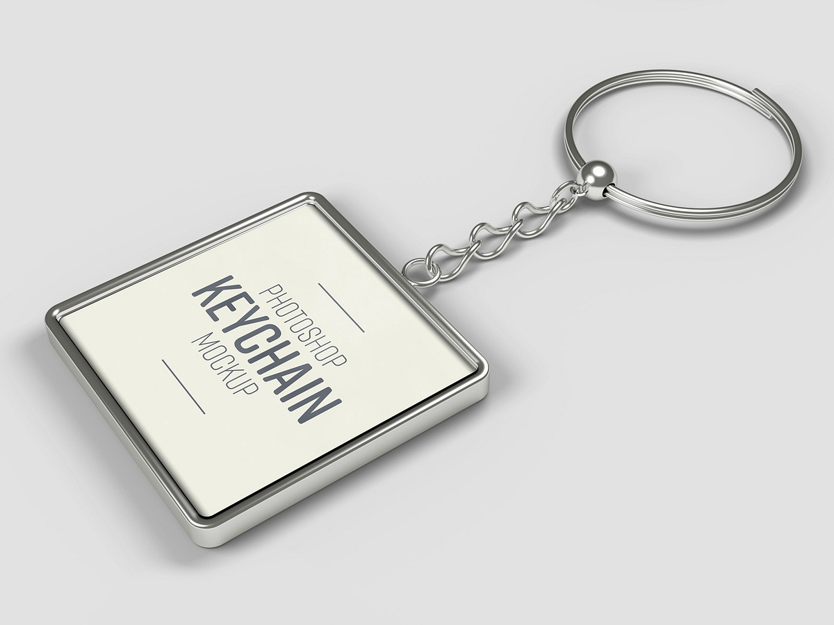 Rounded Square Keychain Mockup by Diego Sanchez for Medialoot on Dribbble