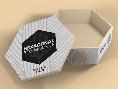 Hexagonal Box Mockup box hexagonal box mockup packaging photoshop