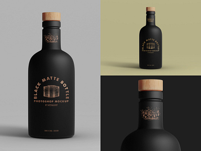 Black Matte Bottle Mockup