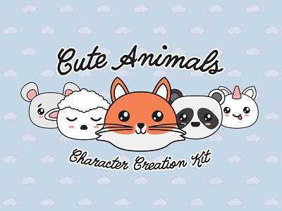 Cute Animals Character Creation Kit animals character illustration vector