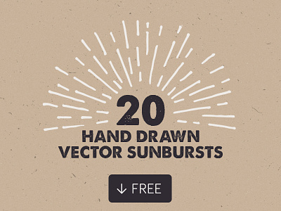 20 Free Hand Drawn Vector Sunbursts