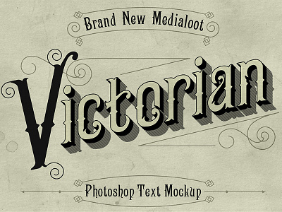 Victorian Text Mockup etched lettering mockup retro text effects text styles victorian vintage