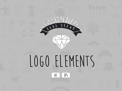 Hand Drawn Logo Elements hand drawn logo logo elements pre made vector