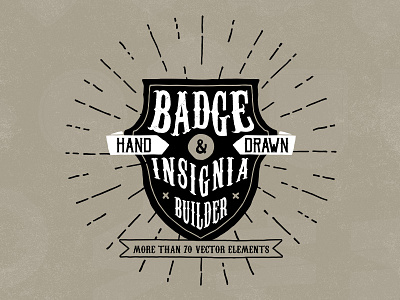 Hand Drawn Badge And Insignia Builder badge hand drawn insignia logo sunburst