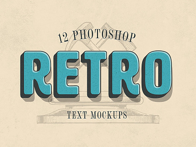 Photoshop Retro Text Mockups photoshop retro text effects vintage