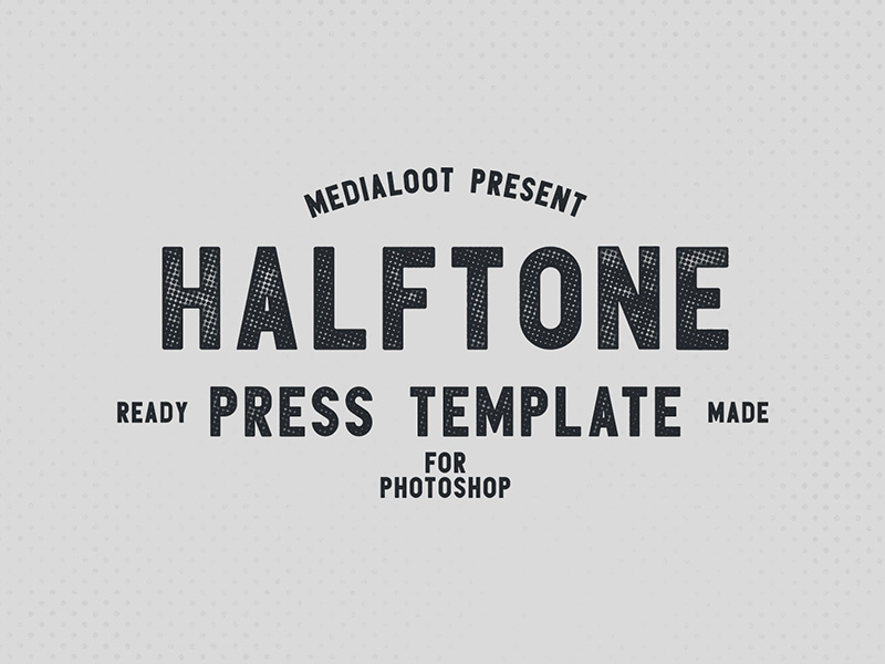 Halftone Press Template hlaftone press halftone vintage mockup retro photoshop