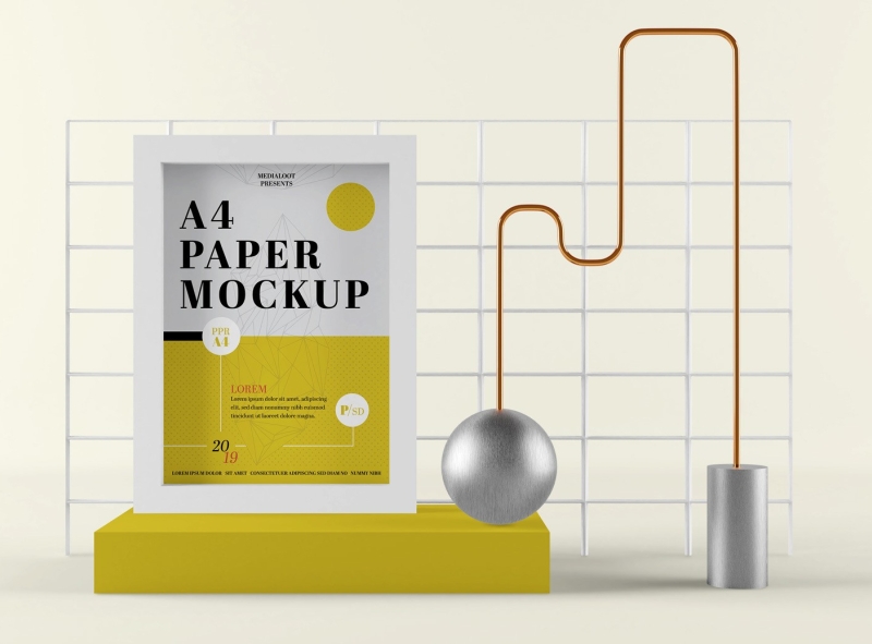 A4 Paper Composition Mockup By Diego Sanchez For Medialoot On Dribbble 4909