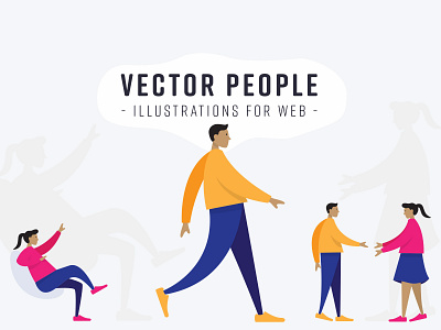 Vector People: Illustrations for Web hero headers human figures illustration landing page vector vector people